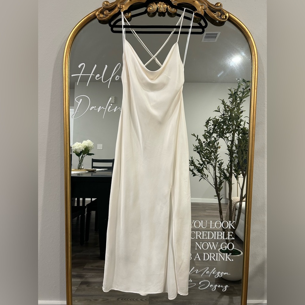 H&M Cream Satin Dress